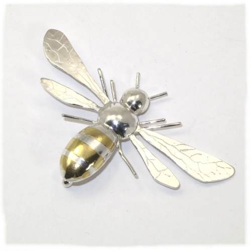 Silver bee brooch